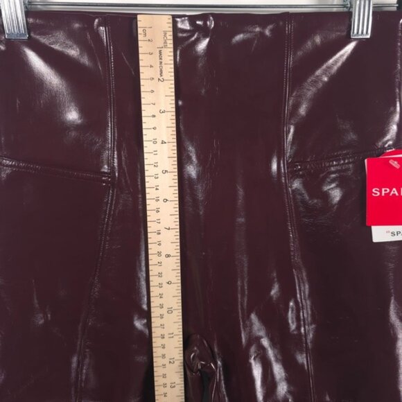 NWT SPANX‎ Faux Patent Leather Liquid Gloss LEGGINGS 20301R Ruby Size LARGE - Picture 10 of 16